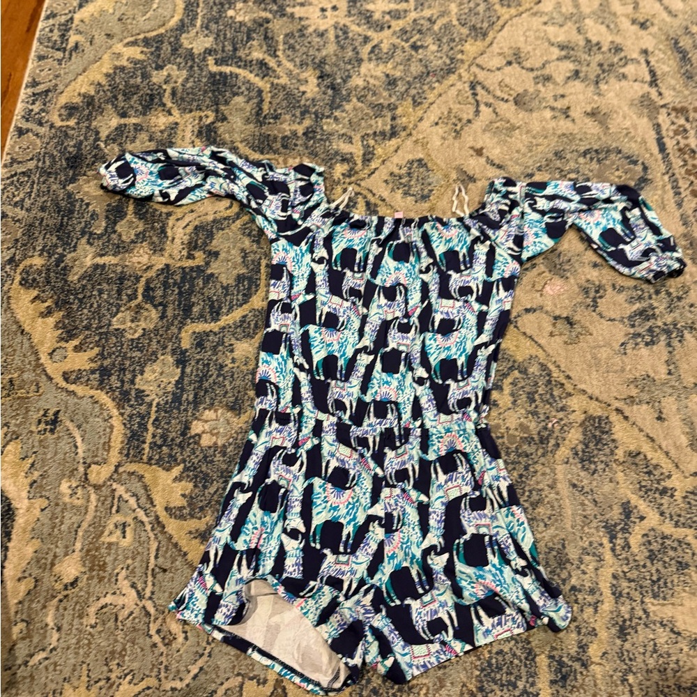 Lilly Pulitzer Blue and Green romper size L